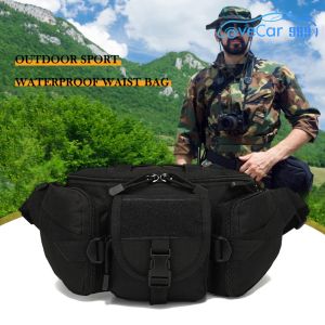 Multipurpose Fishing Pouch Nylon Portable Fishing Tackle Waist Bag Waterproof Large Capacity for Camping Hiking Traveling Running