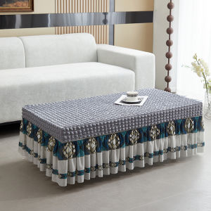 Tablecloth Cover Seersucker Fabric Rectangular Non slip Washable Stain resistant Dining Kitchen Tea Table Protector
