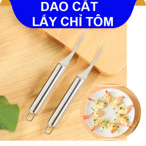 Dụng Cụ Kẹp Tôm Kìm Kẹp Lột Vỏ Hải Sản Inox Dụng Cụ Lấy Chỉ Dao Cắt Thịt Rau Củ Quả
