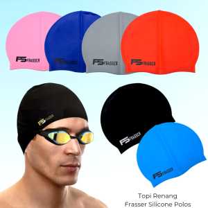 Frasser Topi Renang Dewasa Silicone Lentur Anti Air Pelindung Rambut Nyaman Flexsible Berbagai Motif RNTP 01