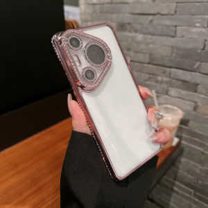 Plating Glitter Rhinestones Clear Case For Huawei Pura 70 Mate 70 60 Pro Plus Ultra Shining Transparent Silicone Bumper Cover