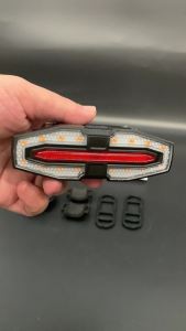 Solar Powered Bike Tail Light with Wireless Remote Control Turn Signals USB C Rechargeable Rear Bicycle Warning Light Waterproof Cycling Safety Blinker for Men