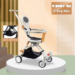 (NEW) Xe Đẩy Đảo 2 Chiều Du Lịch Cho Bé V-BABY Gấp Siêu Gọn Q2 Để Vừa Khoang Hành Lý Máy Bay