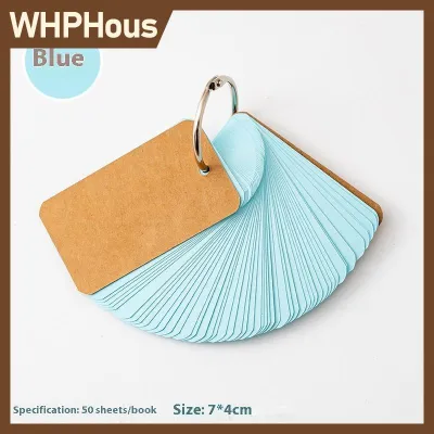 WHPHous 50 100PCS Colored Blank Kraft Paper Cards Craft Cards Paper Business Message Cards Flash Card Blank For Learning Study DIY Memory
