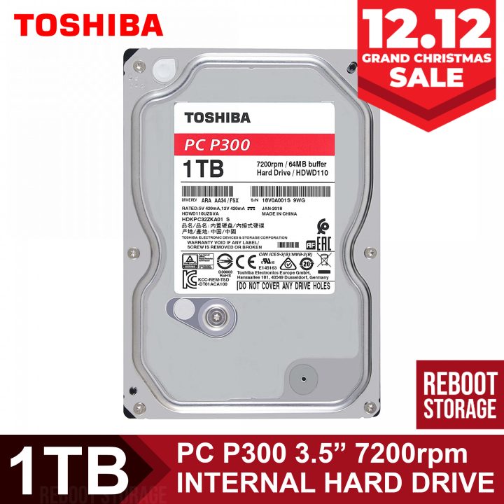 Toshiba P300 1TB Desktop PC Internal Hard Drive SATA 6Gb/s