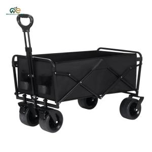 Folding Small Trailer Large Capacity Portable Camp Car Multifunction Camper Cart for Tents Cooking Utensils Storage [Winnereco Lifestyle]