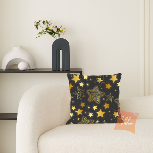 TopPillow Throw Pillow Case Cover 100% Cotton 18X18in Star Diamonds Design PillowCase For Home Decor Soft