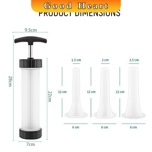 J.D. กระบอกยัดไส้กรอก เครื่องอัดไส้กรอก มีหัว 3 หัว กระบอกทำไส้กรอกด้วยตนเอง Sausage tool
