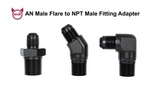 EVIL ENERGY 6AN to 3/8" NPT Male 90 Degree Fitting Adapter Aluminum
