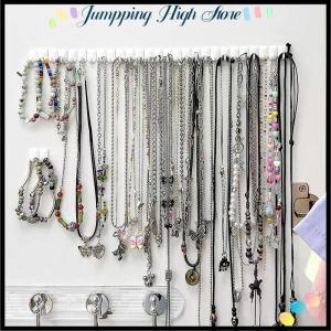 【Jumpping】 ที่แขวนติดผนังกาว9ชิ้น เซ็ตที่แขวนเครื่องประดับที่วางเครื่องประดับที่จัดเก็บตะขอที่จัดเก็บต่างหูสร้อยคอที่แขวน