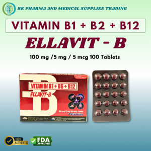 ELLAVIT - B VITAMIN B-COMPLEX (B1+B2+B12) 100 TABLETS