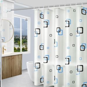 TS COD WATERPROOF SHOWER CURTAIN 180CM X 180CM WITH HOOK bath Curtain