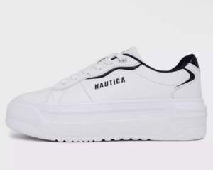 Nautica Womens US 6 Platform Faux Leather Sneakers White