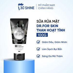 Sữa rửa mặt than hoạt tính Dr.FORSKIN sáng da mờ thâm giảm dầu nhờn cho Nam