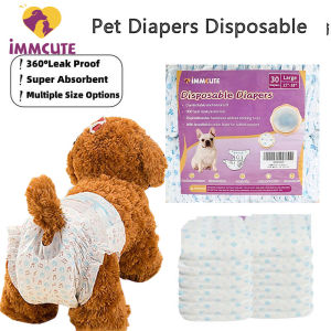 IMMCUTE Outdoor Pet Diapers Disposable Diapers Breathable and Highly Absorbent Anti-side leakage Diapers for Dog Cat