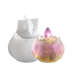 Lotus hoa Silicone container khuôn nhựa Epoxy khuôn mẫu để làm độc đáo chủ và dụng cụ sắp xếp bàn Jar khuôn mẫu
