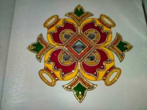 Traditional Reusable Handcrafted Pongal Pot Model Rangoli | Beautiful Festive Home Decor Acrylic Rangoli | Diwali Decoration with Studded Stones (Size - 10 inches)