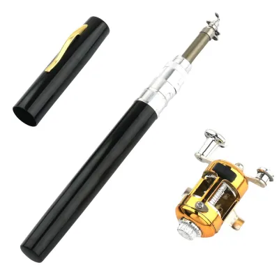 DIRKI Spinning Pen Style Fishing Rod Portable Hard Fishing Hand Pole Small 1m Mini Fishing Pole Stream Lake