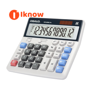 Tôi Biết osalo Máy tính để bàn màn hình cực lớn 12 chữ số nút lớn máy tính kế toán năng lượng mặt trời cho văn phòng (OS-200ML)