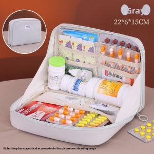 Canvas Large Capacity Portable Medicine Organizer Bag | Home First Aid Kit Student Medical Storage Pouch for Medication & Pill Organizer