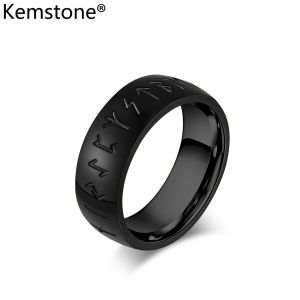 Kemstone Viking Stainless Steel Ring Ancient Silver Gold Plated Ring for Men Jewelry
