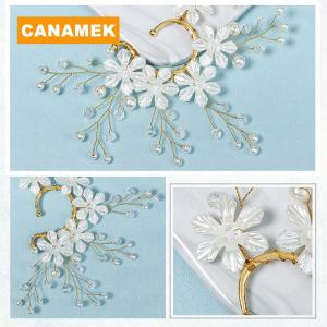 【CANAMEK】 Fashion Flower Earclip No Handmade Flower Punk Shiny Earrings Womens Sweet Delicate Earclip Party Jewelry Gift