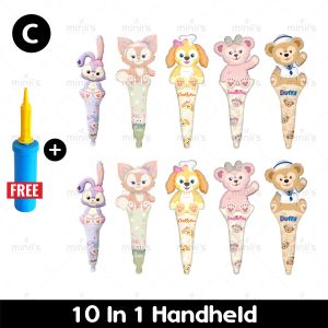 MINIIS PARTY 10 In 1 Handheld Balloon Belon Cartoon Hand Ballon Cartoon Handheld Aluminium Balloon Birthday 气球手拿棒