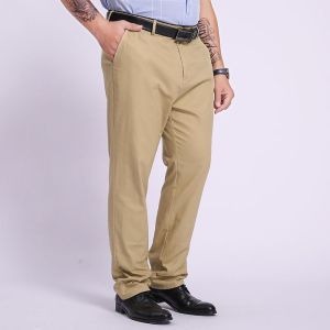 Ready Stock Mens Stretch Formal Pants Business Straight Pant Flexible Loose Full Length Casual Seluar Slack Lelaki