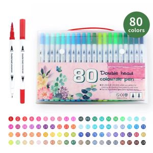 Dual Tip Paint brush Drawing hook line pens Colors Marker Pens Watercolor Brush Painting Drawing Art