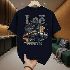Round neck T-shirt - short sleeve Oversize t-shirt with cool print on front and back  Mens T-shirt Baju Lelaki Wanita Ready Stock