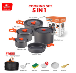 SPEEDS Alat Masak Camping 5in1 6 Orang Piknik Portable Serbaguna Lengkap Outdoor 003-601
