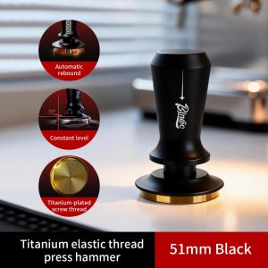 Bincoo Titan Đầm cà phê Đàn Hồi Bột Búa Vàng Threaded Dưới Cà Phê Đồ Dùng 51/58Mm