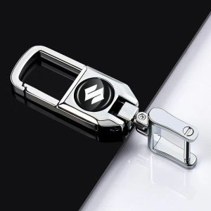 high quality leather for Suzuki key cover Remote key case with key holder fod Car Logo keychain Creative Alloy Metal Alto Swift APV Ertiga Celerio Carry Grand Vitara Jimny Vitara Kizashi SX4 Swift Dzire
