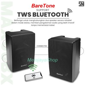 SPEAKER PORTABLE BARETONE MAX06BX MAX 06BX 6 INCH USB BLUETOOTH TWS GARANSI ORIGINAL