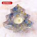 Resin Batu Mentah Kristal Asli Hiasan Pemegang Lilin Pokok Krismas Hiasan Rumah Percutian Krismas Kraf Resin merentas sempadan. 