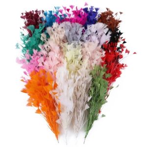 MUNCHX Multicolor Turkey Feathers Triangle Tipped 25-30CM Feather Headpieces DIY Free Bendable Feather Flower DIY Crafts