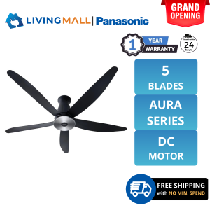[𝐅𝐑𝐄𝐄 𝐃𝐄𝐋𝐈𝐕𝐄𝐑𝐘] PANASONIC F-M15EX (60") 5 Blades Dc Motor Ceiling Fan (Short Pipe) AURA SERIES 9 Speed F-M15EXVBKQH