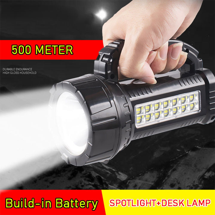 500m đèn pin led có thể sạc lại đèn rọi tầm xa spotlight đèn pin mạnh ...