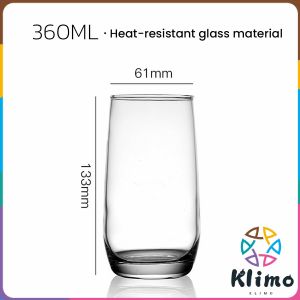 KLIMO 1Pc Transparent glass cup 360ml for Red or White Wine Juice Banquet Party Bar Wedding