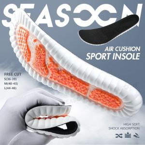 Air Cushion PU Soft Full Shoe Insoles Shock Absorption Cushioning Running Sport Shoes Pad for Men Women 1pair