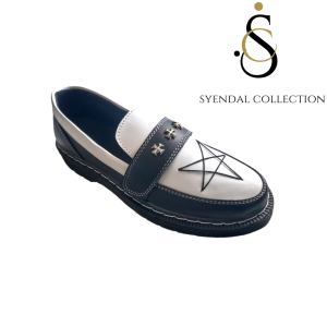 sepatu pria loafer pantople gesper bintang starmoon polos kulit pu