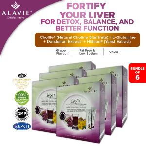 [Bundle of 6] ALAVIE LivoFit 15s 天然肝脏排毒解宿醉营养饮 Liver Detox Liver Care Halal Liver Fat Supplement Hangover Milk Thistle