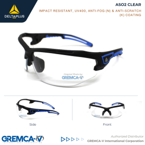 Delta Plus ASO2 Clear Safety Glasses Eye Protection Anti Mist Anti Scratch UV400 Sport Design
