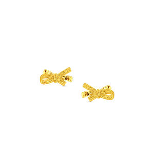 CHOW TAI FOOK 周大福 999 24K Ribbon Bow Gold Earrings - EOF2306