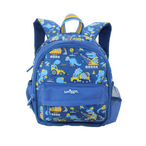 Australia smiggle original childrens schoolbag baby shoulder backpack boys blue engineering car kawaii1-4 years 11 inches