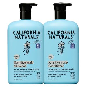 California Naturals Sensitive Scalp Shampoo & Conditioner Set Unscented Soothing & Gentle Fragrance Free Colloidal Oat & Chamomile Paraben Sulfate Free NEA Accepted 16.5 oz