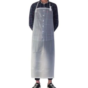 Transparent White PVC Long Style Apron Waterproof Oil Resistant For Restaurant Kitchen Housework Restaurant Farm Clean Tools Men Women Work Clothes Aprons