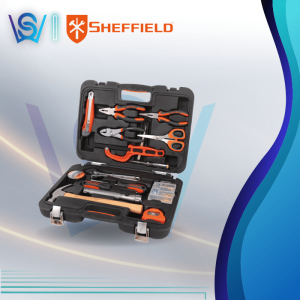 SHEFFIELD 16pcs Basic Home Repair Tool Set Household Hand Tools Multifunctional DIY Spanar Screwdriver Tool Box Hardware Stainless Steel Flashlight Hammer