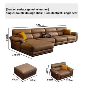 Minimalist Style Leather Sofa for Living Room Light Luxury Iron Art Sofa