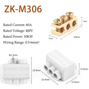 NIFINE Dòng điện lớn Bộ chia công suất cao Phổ quát Dây dẫn đồng thau Khối đầu cuối nhanh Đầu nối điện Đầu nối dây Điện